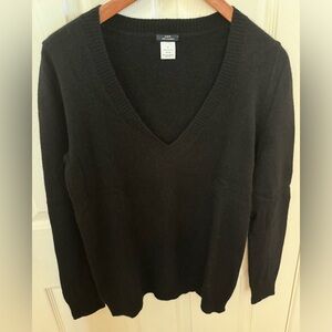 J. Crew black v-neck 100% cashmere sweater, size medium